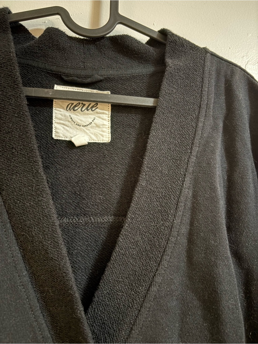Aerie Black Button-Up Cardigan Sweater - Picture 2 of 5